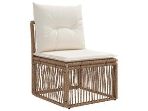 Vidaxl unité canapé sans accoudoir beige polyrotin