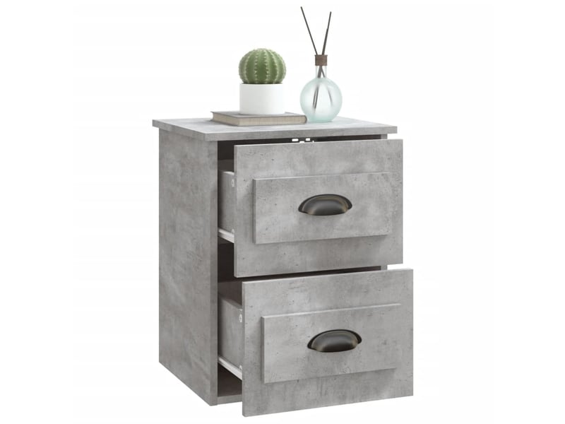  Table de chevet - cabinet de chevet - table de nuit murale gris béton 41,5x36x53 cm  - Conforama D