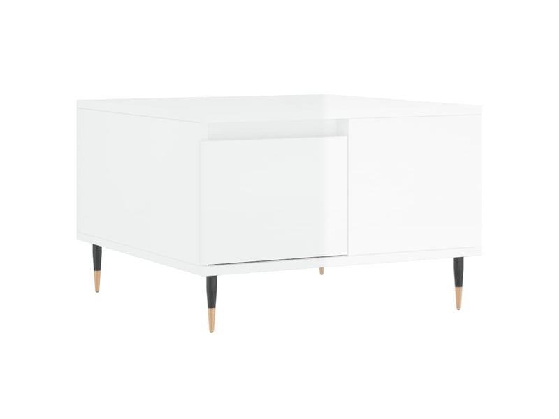  Table basse | table d'appoint salon blanc brillant 55x55x36,5 cm bois d'ingénierie  - Conforama A