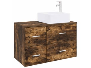 Ensemble de mobilier de salle de bain 2 pcs chêne fumé shl9571