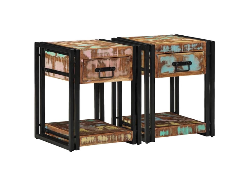  Table de chevet avec tiroir 2 pièces multicolore 40 x 40 x 50 cm  - Conforama B