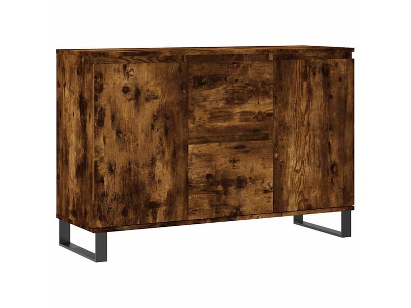  Buffet - bahut - meuble de rangement chêne fumé 101,5x35x70 cm bois d'ingénierie  - Conforama A