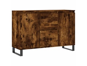 Buffet - bahut - meuble de rangement chêne fumé 101,5x35x70 cm bois d'ingénierie