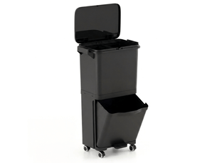 Poubelle de cuisine à 3 compartiments, système de tri des déchets 36l avec 4