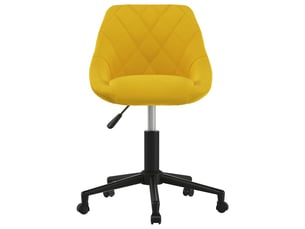 Chaise de salle à manger, chaise pivotante jaune moutarde velours cf28731