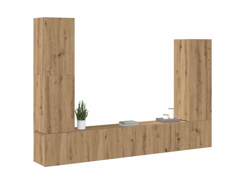  Ensemble de meuble tv - banc tv - meuble de rangement mural 4 pcs chêne artisanal  - Conforama C