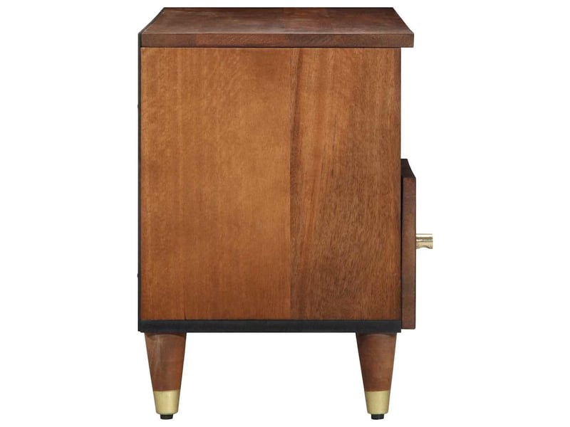  Meuble tv - banc tv - meuble de rangement marron miel 100 x 33 x 46 cm bois de mangue massif  - Conforama D