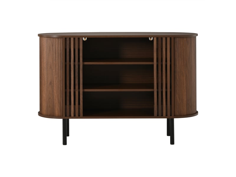  Buffet bas 120x40x80 cm noyer avec étagères réglables Fay Lum - Conforama E
