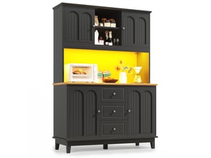 Buffet 4 porte(s) 3 tiroir(s) <strong></strong> <strong>Morn Vibe</strong> - 120 cm coloris noir