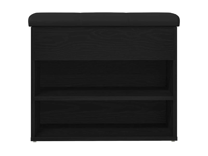  Banc chambre, banc de rangement chêne noir 62x32x50 cm bois d'ingénierie  - Conforama E
