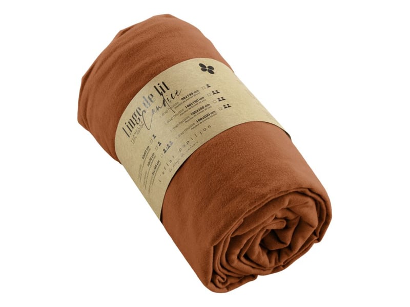 Drap housse candice toutes dimensions flanelle de coton l'effet papillon - Conforama B