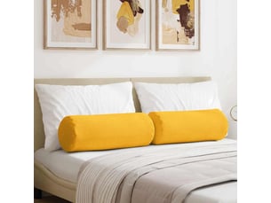 Lot de 2 coussins d'accent, coussins décoratifs, coussins lombaires jaune clair ø 25 x 70 cm cf56740