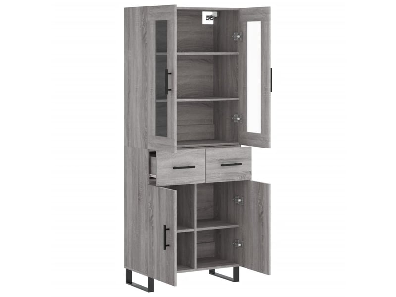  Buffet haut - bahut - meuble de rangement sonoma gris 69,5x34x180 cm bois d'ingénierie  - Conforama D