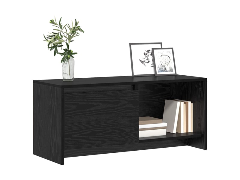  Ensemble meuble tv - banc tv - meuble de rangement 90 x 35 x 40 cm chêne noir bois d'ingénierie  - Conforama C