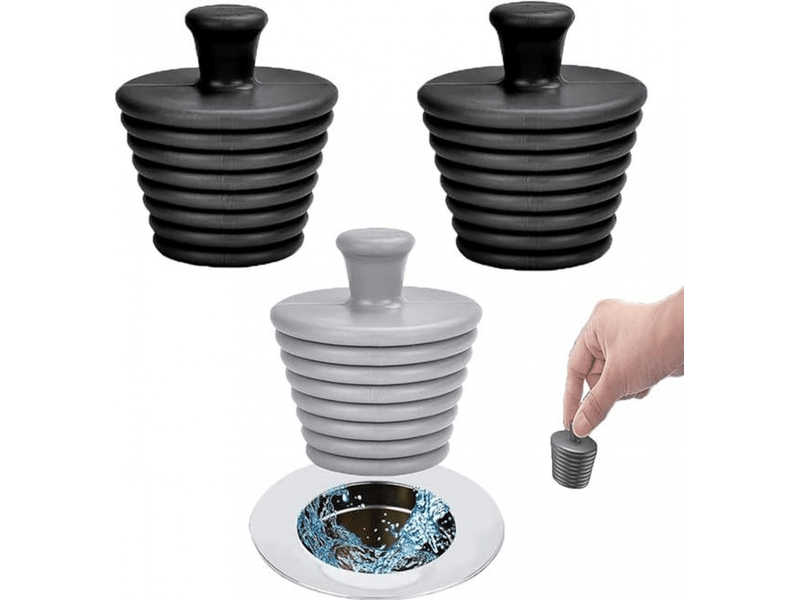  Bouchon de baignoire 3 pièces, bouchon de vidange en silicone, bouchon de vidange universel, bouchon d'évier  - Conforama A
