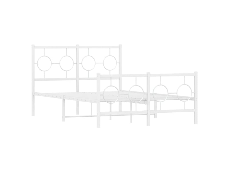  Lit double- lit adulte -  cadre de lit métal sans matelas et pied de lit blanc 120x190 cm  - Conforama B