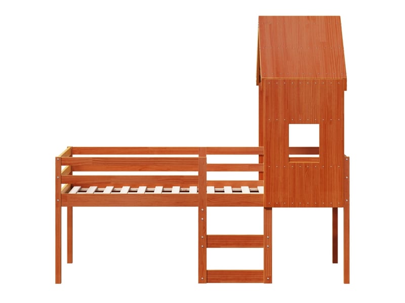  Lit simple- lit adulte -  lit haut sans matelas  marron 80x200 cm bois de pin massif  - Conforama C