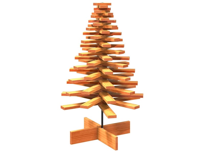  Arbre de noël, sapin de noël en bois pour décoration 100 cm bois de pin massif  - Conforama E