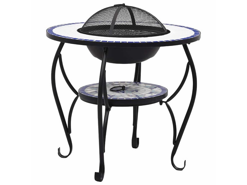 Table de foyer mosaïque bleu et blanc 68 cm céramique - Conforama A