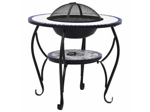Table de foyer mosaïque bleu et blanc 68 cm céramique