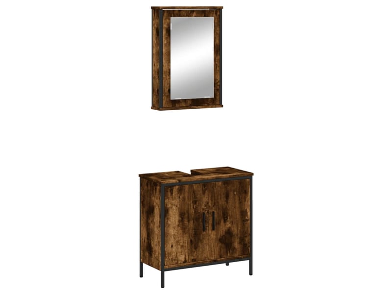 Ensemble de meubles de salle de bain 2 pcs chêne fumé cf63579 - Conforama A