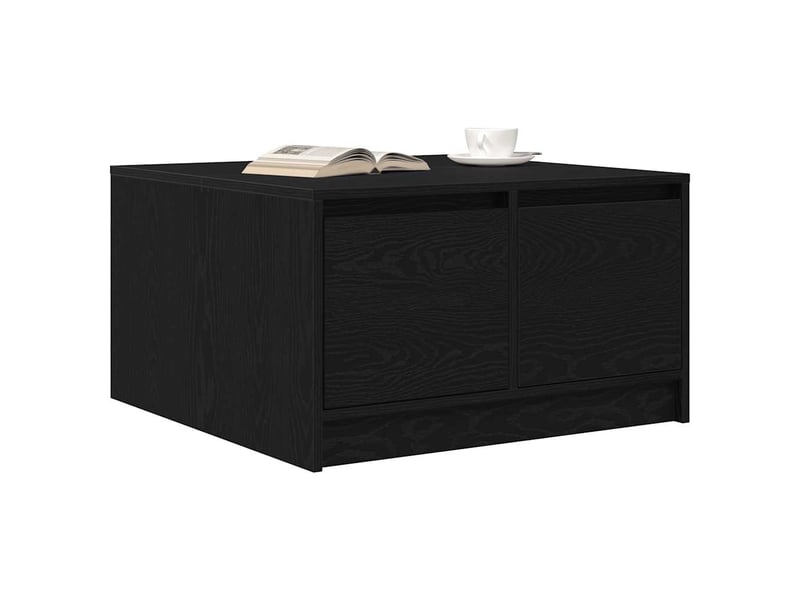  Table basse - table de salon - table à thé avec tiroirs chêne noir 70,5x70x40 cm  - Conforama D