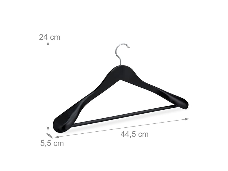  Lot de 5 cintres en bois pour costumes épaules larges 24 x 44,5 x 5,5 cm finition élégante en bois d'érable marron 13_0008629  - Conforama B