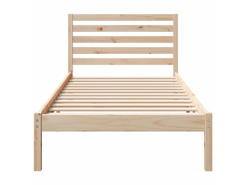  Lit simple- lit adulte -  cadre de lit avec tête de lit marron 80 x 200 cm pin massif  - Conforama D