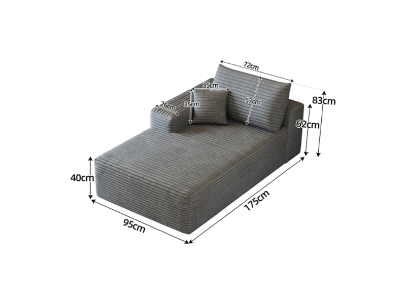  Canapé-lit d'angle gauche gris y165 – canapé convertible moderne et design contemporain  - Conforama C