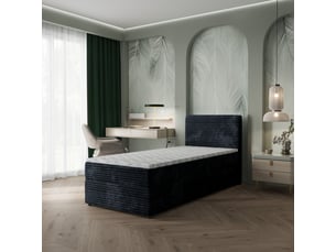 Lit avec rangement 100x200 cm <strong>MASSENO</strong> <strong></strong> coloris noir
