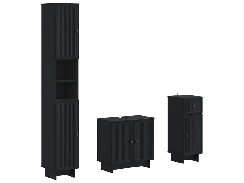  Ensemble de meuble de salle de bain 3 pièces ede noir cf63423  - Conforama A