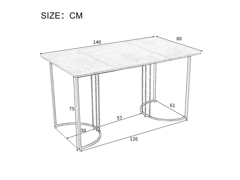  Ensemble repas 5 pièces, table motif marbre moderne, pieds métal réglables, mdf, meuble salon, 4 chaises velours, gris  - Conforama C
