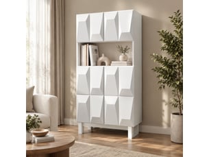 Vitrine coloris blanc 1 étagère(s) STILVORA  - 60.5 cmx135.5 cm