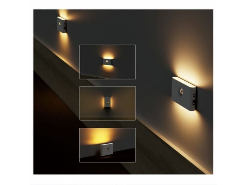  Veilleuse led avec détecteur de mouvement, lampe led pour armoire, à capteur rechargeable par usb, design magnétique, blanc HRC0003976LY - Conforama B