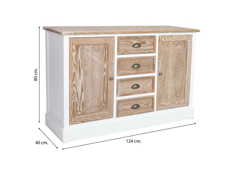  Buffet en bois marron 124x40x80 cm h  - Conforama D