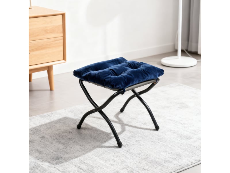  Fauteuil relax avec pouf, accoudoirs, poche latérale et repose-pieds, fauteuil lounge tv en tissu pour salon, chambre et bureau  - Conforama E