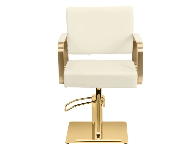  Fauteuil de coiffure avec repose-pieds 94 x 59 x 88 cm 200 kg crème doré 14_0008969  - Conforama E