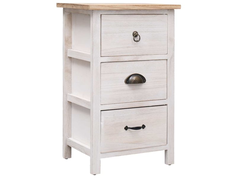  Armoire à tiroirs, commode latérale 35x25x57 cm bois de paulownia  - Conforama A