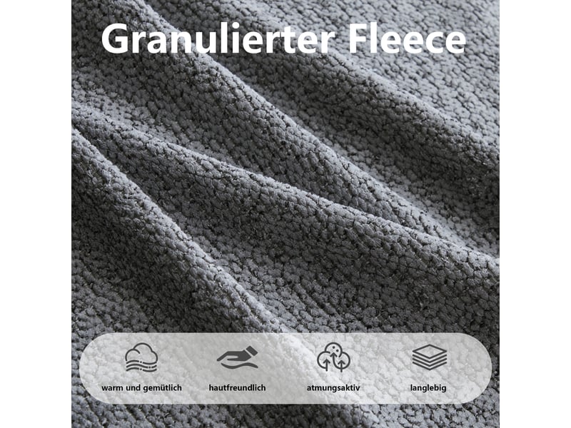  Pouf brravo en tissu polaire texturé, gris, siège d’appoint confortable  - Conforama E