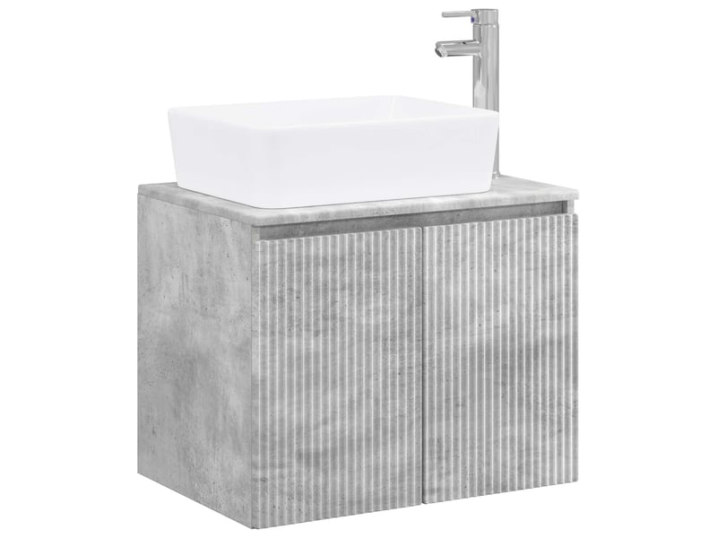 Ensemble de mobilier de salle de bain gris béton cf64683 - Conforama A