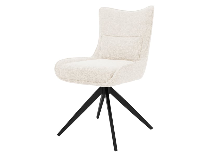 Ml-design chaise salle à manger pivotante à 360° en tissu bouclette beige, piètement étoile en acier robuste, coussin lombaire intégré, siège rembourré confortable pour salon et cuisine, max 120 kg  - Conforama A