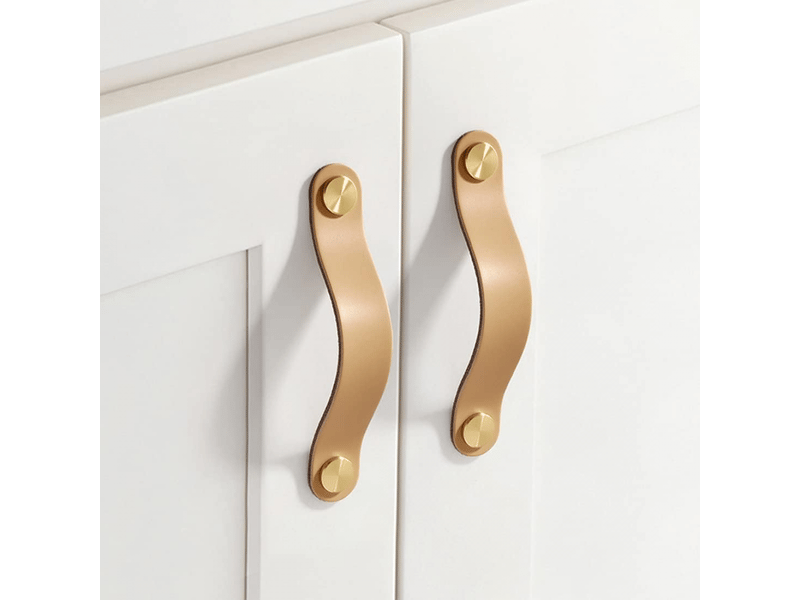 Poignées en cuir pour placards, poignées vintage de 4 poignées, boutons en cuir pour placards de cuisine - Conforama D