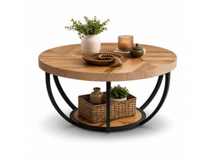 Table basse rond(e) coloris bois clair LPOSPI  - 80.49 cmx80.49 cm