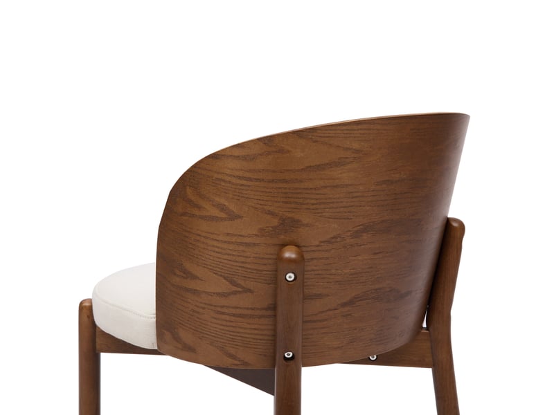  Lot de 4 chaises de salle à manger 49x57x74 cm dossier enveloppant bois noyer  - Conforama D