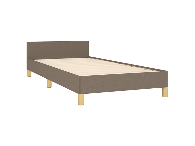  Lit simple- lit adulte -  cadre de lit sans matelas avec tête de lit taupe 90x190cm tissu  - Conforama D