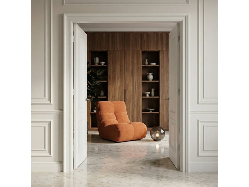  Fauteuil modulable en velours style contemporain gardena - orange foncé  - Conforama B