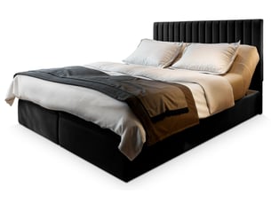 Lit avec rangement 140x200 cm <strong>MASSENO</strong> <strong></strong> coloris noir