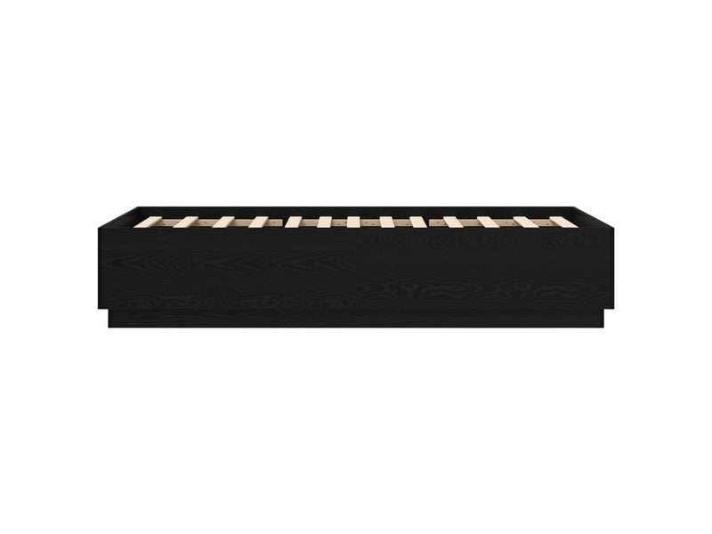  Lit simple- lit adulte -  cadre de lit chêne noir 80 x 200 cm bois d'ingénierie  - Conforama D
