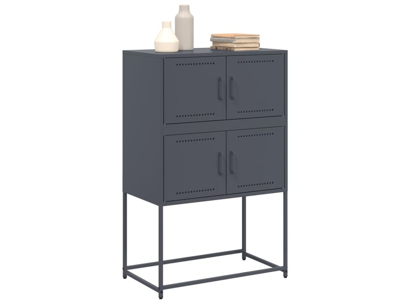  Buffet - bahut - meuble de rangement anthracite 68,5x38,5x107 cm acier  - Conforama D