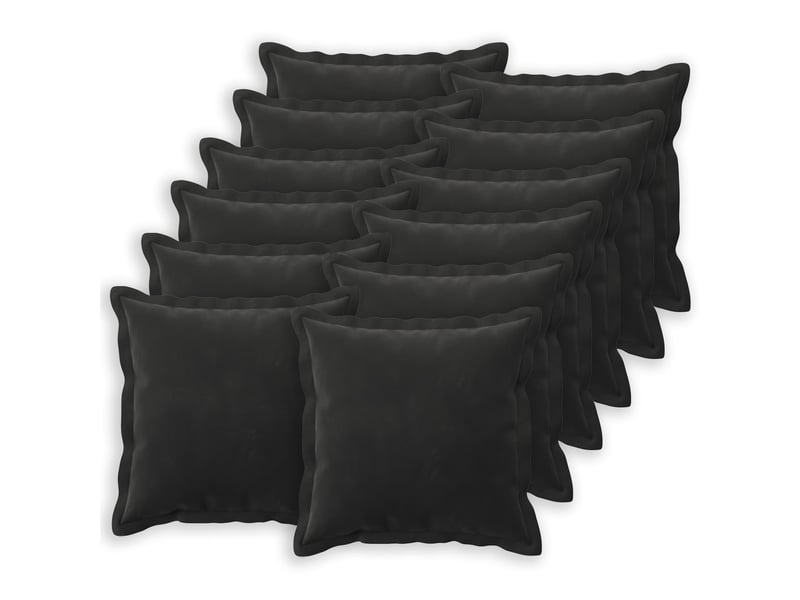  Lot de 12 coussins avec oreiller, coussins décoratifs houten noir fløjl cf50993  - Conforama A
